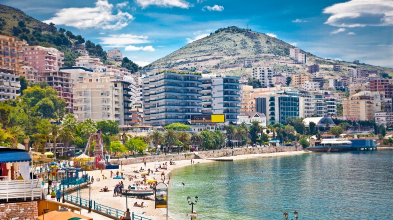 Sunny city of Saranda in Albania