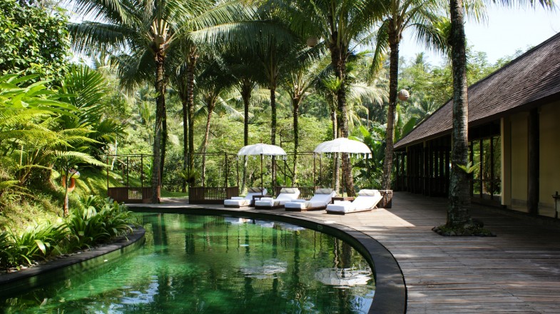 View of resort in Bali, Indonesia in January