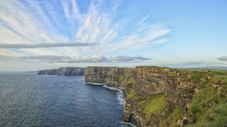 The view of cliff of Moher, Ireland in July.