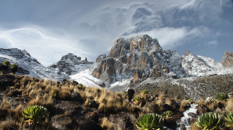 Experience the ultimate adventure on Mount Kenya in winter—a challenging yet breathtaking climb with stunning snow-capped views. The View of Mount Kenya in winter.