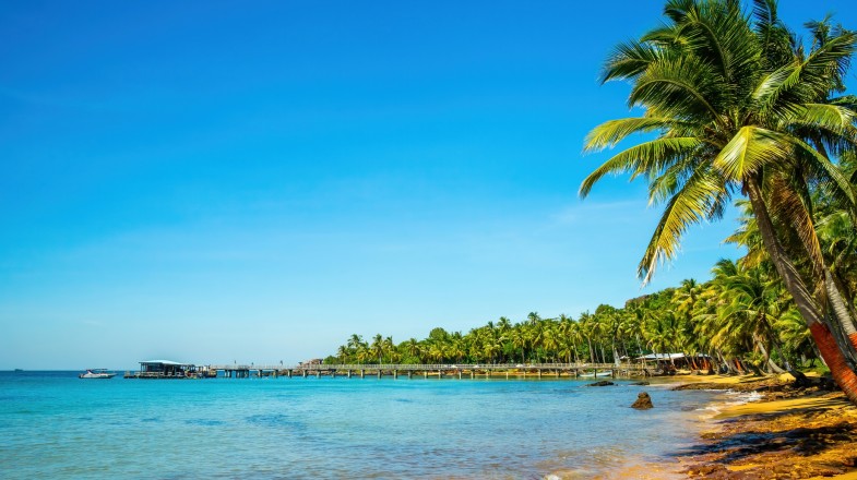 Beautiful landscape of Hon Thom beach in Phu Quoc during summer in Vietnam.