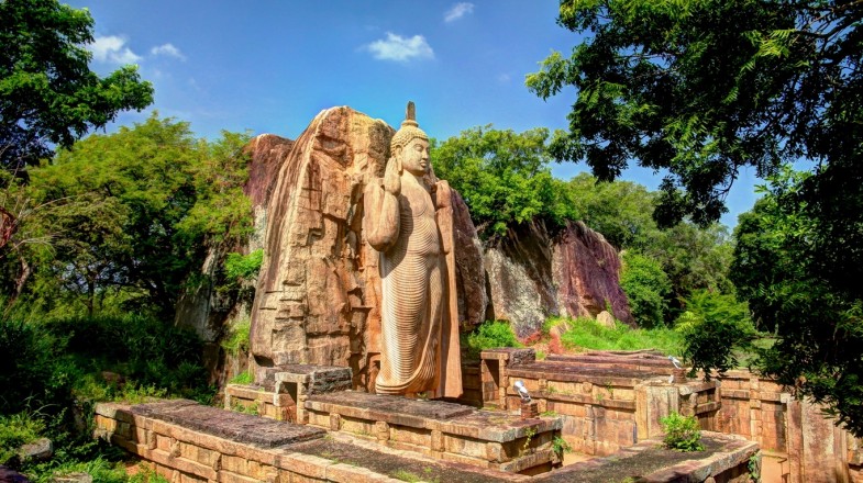 Avukana Buddha in Sri Lanka in April