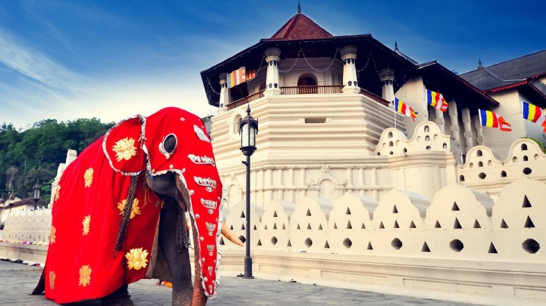 Temple of the Sacred Tooth Relic in Sri Lanka in February