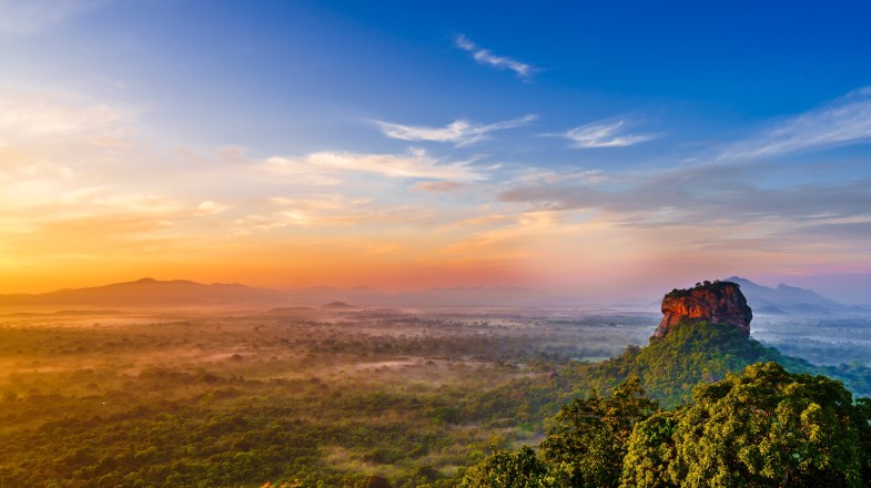 Sunrise view at Sigiriya in Sri Lanka in March.