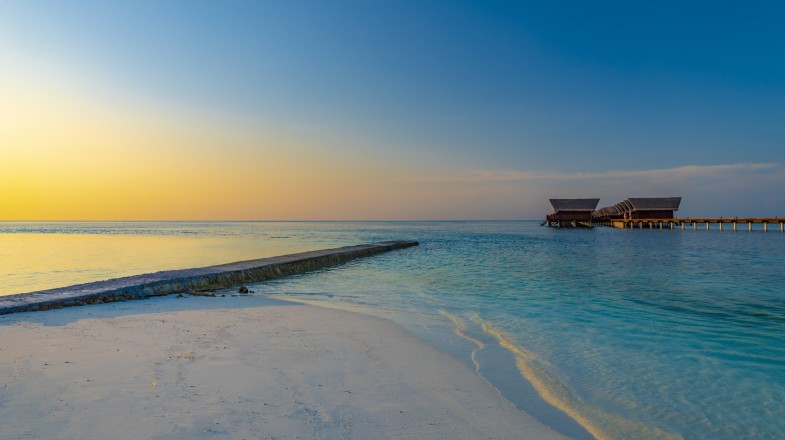 A secluded beach at a holiday resort, one of the top 10 things to do in Maldives.