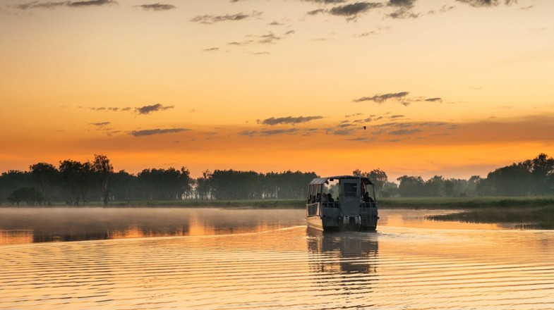 The Yellow Water Billabong is where you get to spot the crocs and enjoy a tranquil cruise down the river.